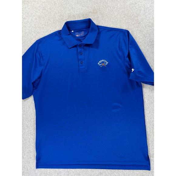 Pinehills Golf Club Under Armour S/S Golf Polo Shirt (Men's Large) Blue - Picture 1 of 10